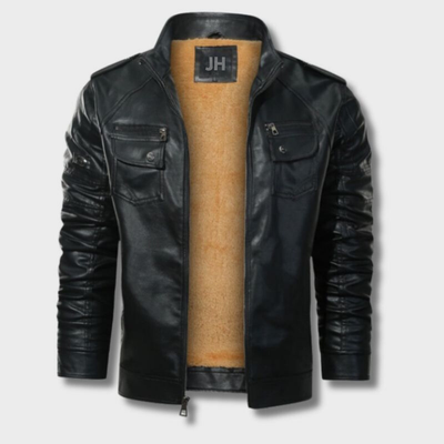 Jack Hansen™ | LEREN (PU) FLEECE BIKER| JACKET