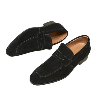 Suède loafers met riempjes