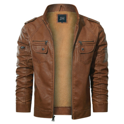 Jack Hansen™ | Leren (PU) Fleece Biker| JACKET