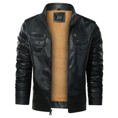 Jack Hansen™ | LEREN (PU) FLEECE BIKER| JACKET