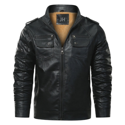 Jack Hansen™ | LEREN (PU) FLEECE BIKER| JACKET