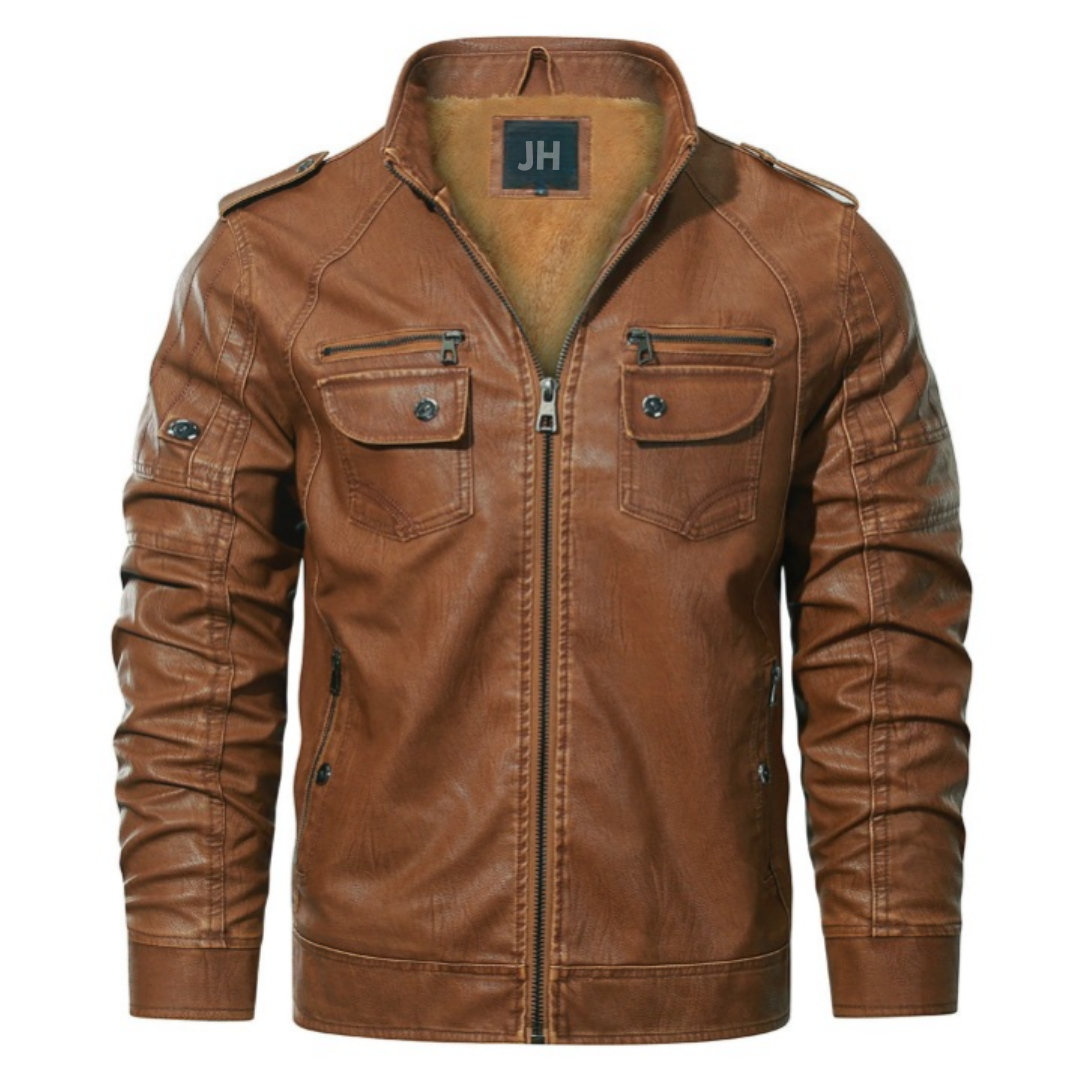 Jack Hansen™ | Leren (PU) Fleece Biker| JACKET