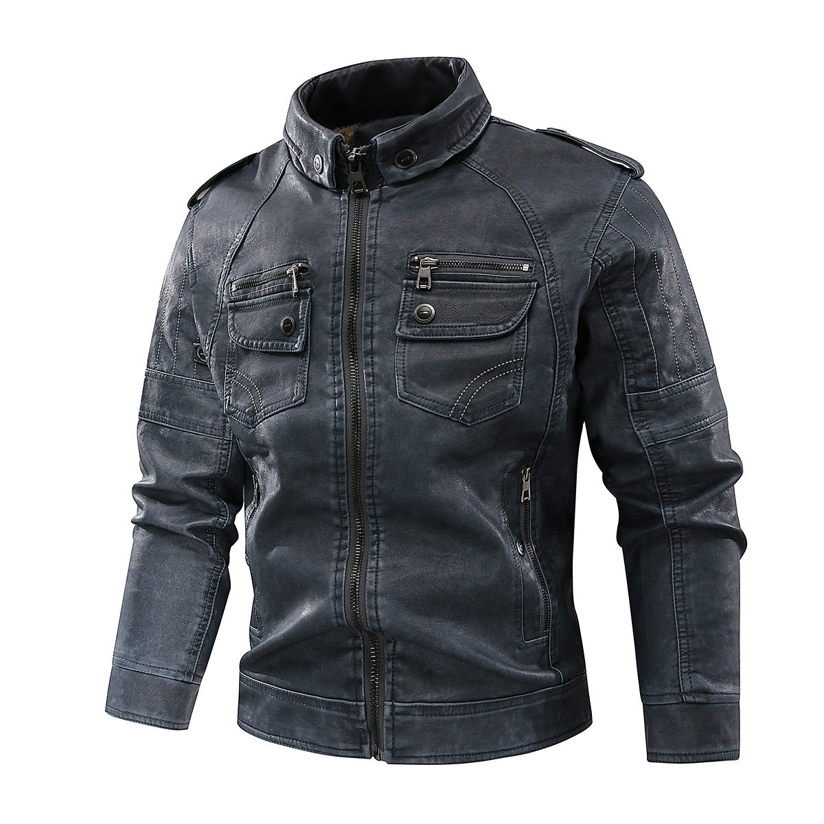 Jack Hansen™ |LEREN (PU) FLEECE BIKER| JACKET