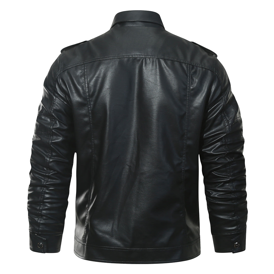 Jack Hansen™ | LEREN (PU) FLEECE BIKER| JACKET